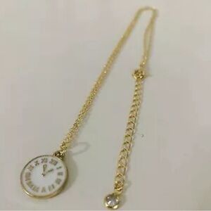 Tiny Gold Clock Necklace